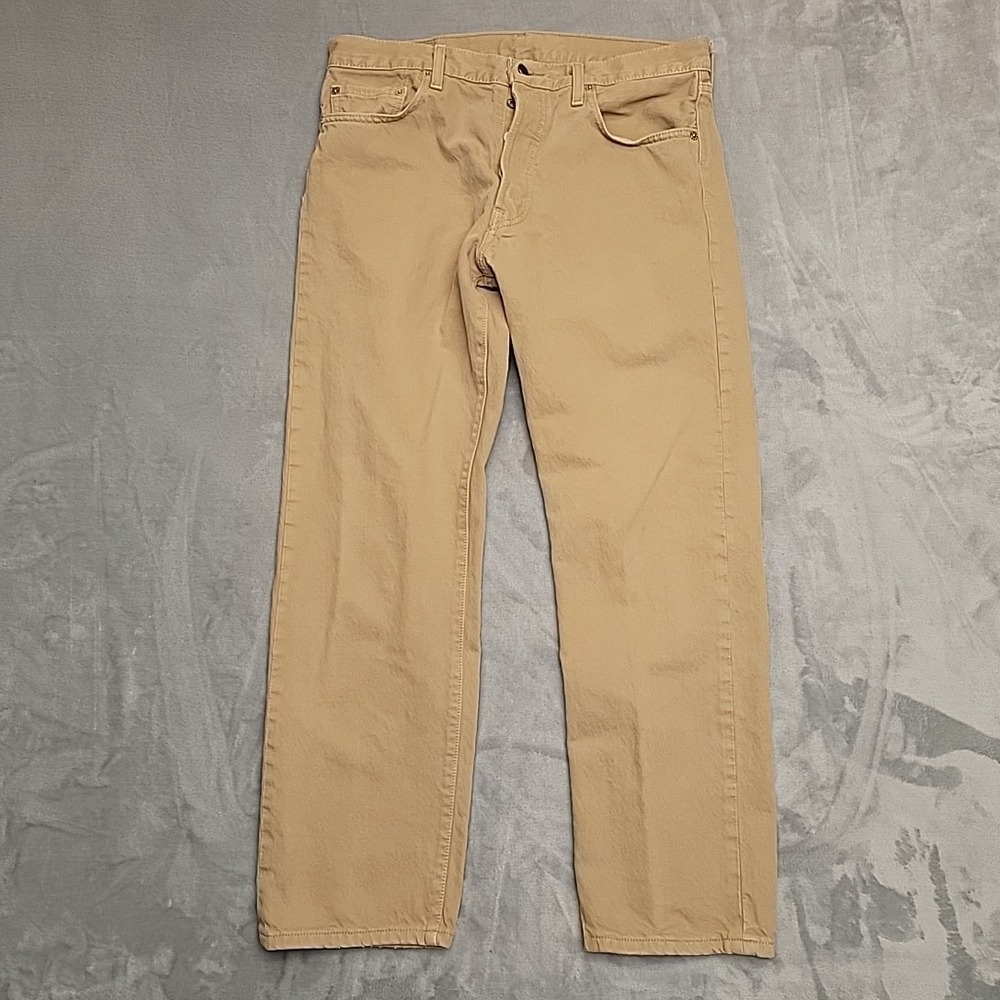 Vintage‎ Levis 501 Jeans Mens 34x30 Brown Beige Button Fly Made in USA Y2K Retro